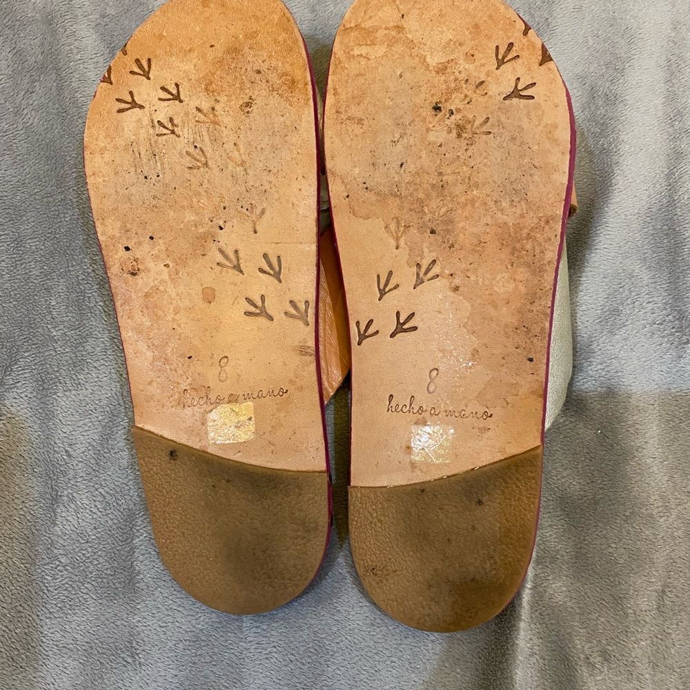 Beek By Two Birds Leather Slid On Sandals Women Size 8 - Picture 5 of 8